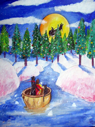 "au pays de Noel" başlıklı Tablo Ludovic Catry tarafından, Orijinal sanat, Akrilik