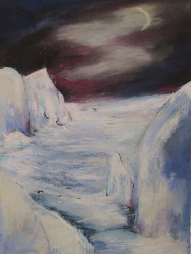 Dessin intitulée "perdu dans les glac…" par Ludovic Catry, Œuvre d'art originale, Pastel