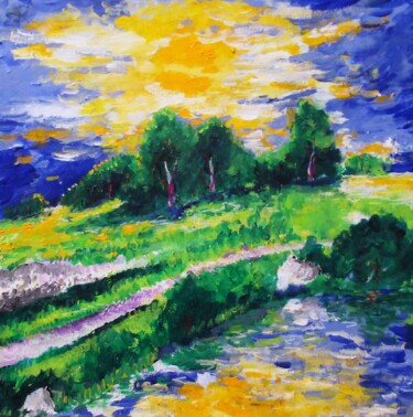 Pintura intitulada "en plein soleil du…" por Ludovic Catry, Obras de arte originais, Óleo