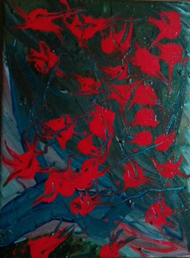 Malerei mit dem Titel "Quallen" von Brigitte Schäfer, Original-Kunstwerk, Acryl