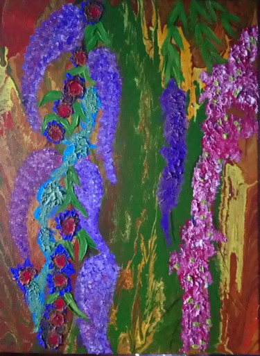 Peinture intitulée "Blüten Traum" par Brigitte Schäfer, Œuvre d'art originale, Acrylique