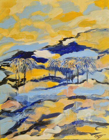 Malerei mit dem Titel "Destination Paradise" von Caty Cordahi, Original-Kunstwerk, Acryl