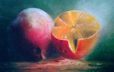 Painting titled "Oranges à mer" by Capucine, Original Artwork, Oil