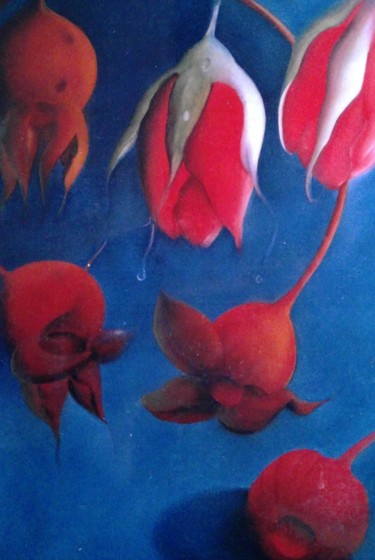 Peinture intitulée "Rosée orangée" par Capucine, Œuvre d'art originale, Huile