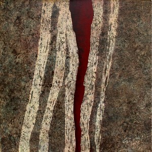 Pittura intitolato "GRAND TERRA" da Caty Pech, Opera d'arte originale, Olio
