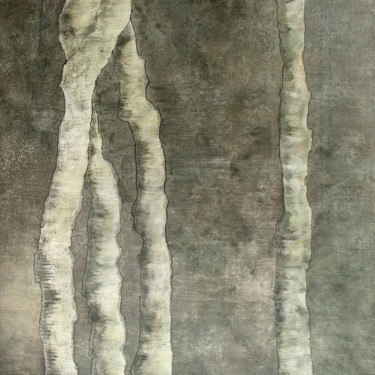 Painting titled "GRIS 1" by Caty Pech, Original Artwork, Acrylic Mounted on Wood Stretcher frame