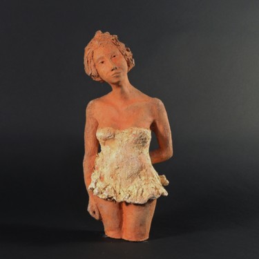 Скульптура под названием "Sculpture : Buste d…" - Catherine Zivi, Подлинное произведение искусства, Керамика
