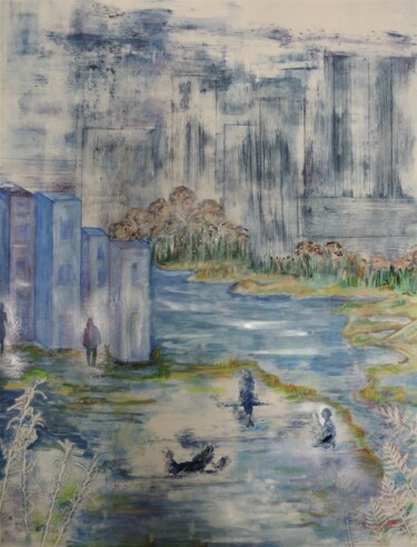 Pintura intitulada "Urban Paintings : E…" por Catherine Zivi, Obras de arte originais, Óleo