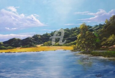 Pintura titulada "O lago.jpg" por Cau Zacharias, Obra de arte original, Oleo