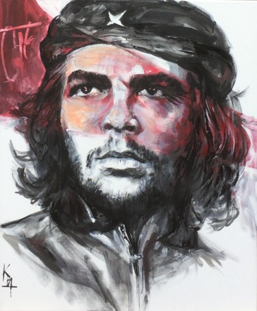 Painting titled "Che Guevara" by Kapea, Original Artwork, Acrylic