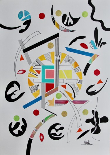 Dessin intitulée "21 007 Mouvement sp…" par Pascal Cavalli, Œuvre d'art originale, Acrylique