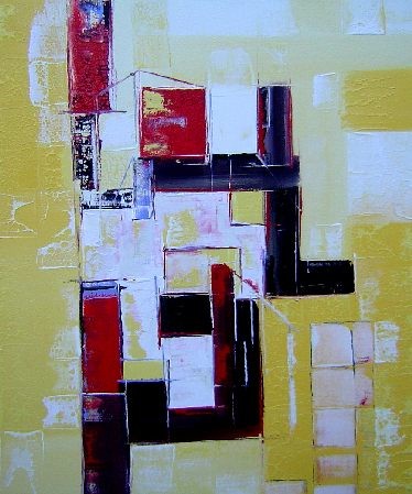 Painting titled "Abstraction Pie II" by Gérard Cavazza, Original Artwork, Oil