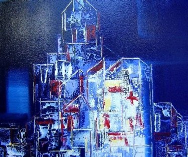 Peinture intitulée "Gothique transparent" par Gérard Cavazza, Œuvre d'art originale, Huile