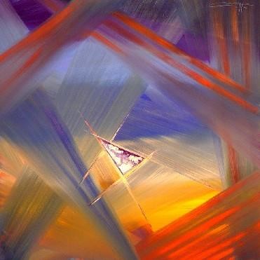 Peinture intitulée "Arc en ciel paranoï…" par Gérard Cavazza, Œuvre d'art originale, Huile