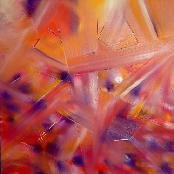 Painting titled "Particules" by Gérard Cavazza, Original Artwork, Oil