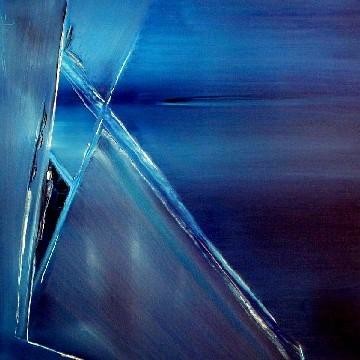 Peinture intitulée "Un coin de ciel bleu" par Gérard Cavazza, Œuvre d'art originale, Huile