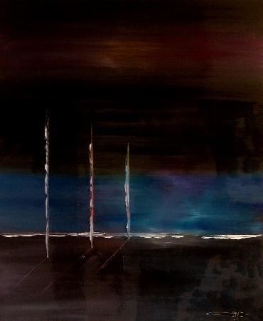 Peinture intitulée "Avant la tempête" par Gérard Cavazza, Œuvre d'art originale, Huile