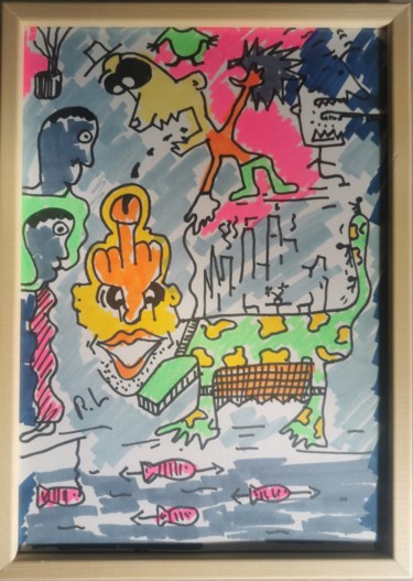 Dessin intitulée "Soirée privé" par Romain Lassalle, Œuvre d'art originale, Crayon