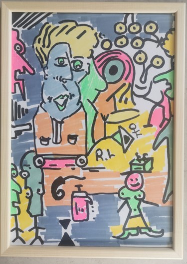 Dessin intitulée "La compagnie" par Romain Lassalle, Œuvre d'art originale, Crayon