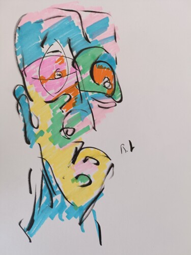 Dessin intitulée "Hétéro" par Romain Lassalle, Œuvre d'art originale, Crayon