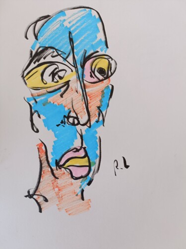 Dessin intitulée "Aigri" par Romain Lassalle, Œuvre d'art originale, Crayon