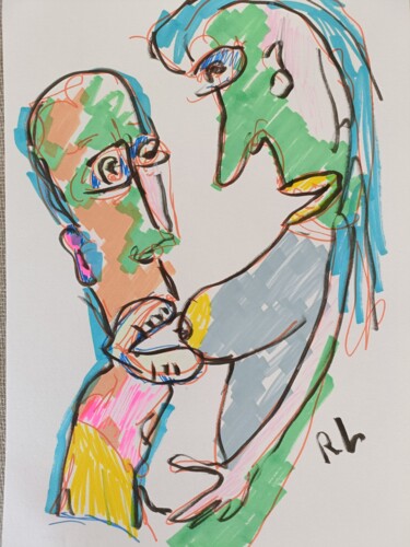 Desenho intitulada "Œdipe" por Romain Lassalle, Obras de arte originais, Lápis