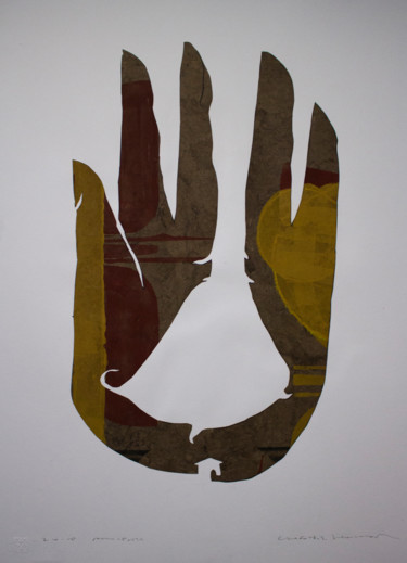 Pittura intitolato "Hand flower amulet" da Cawamo, Opera d'arte originale, Acrilico