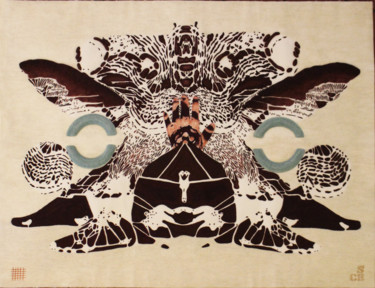 Pintura titulada "Butterfly mask" por Cawamo, Obra de arte original, Tinta