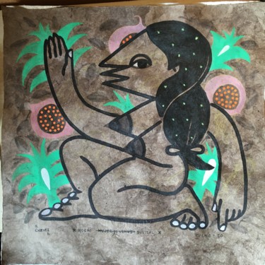 Картина под названием "Xochiquetzal" - Cawamo, Подлинное произведение искусства, Чернила