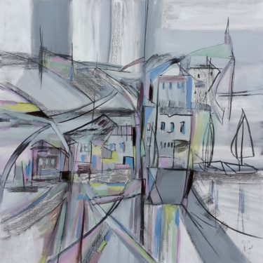 Zeeland Polder Schilderij getiteld "Zeeland Polder" door Muriel Cayet, Origineel Kunstwerk, Acryl