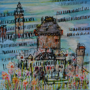 Carte postale Emeraude Peinture intitulée "Carte postale Emera…" par Muriel Cayet, Œuvre d'art originale, Acrylique