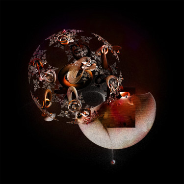 Arts numériques intitulée "Eclipse florale" par Yves Molina, Œuvre d'art originale, Peinture numérique