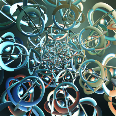 Arts numériques intitulée "Atomic bouquet" par Yves Molina, Œuvre d'art originale, Peinture numérique