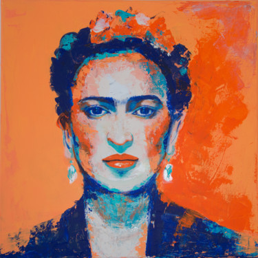 Painting titled "Frida" by Cbaud, Original Artwork, Acrylic Mounted on Wood Stretcher frame