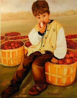 Peinture intitulée "Mon petit quebecois" par Cristina Benevides Legault, Œuvre d'art originale