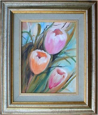 Peinture intitulée "Tulipes Douces" par Cristina Benevides Legault, Œuvre d'art originale