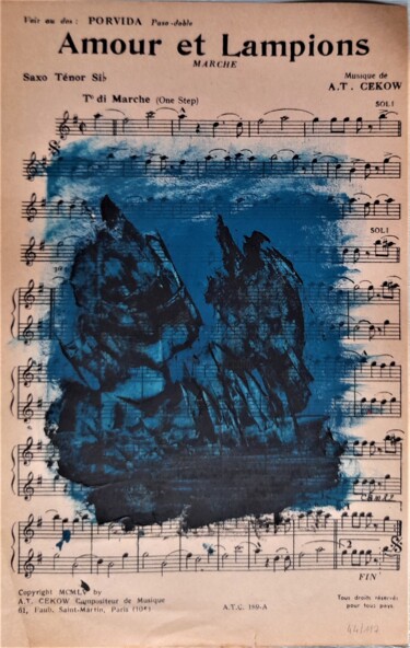 Pittura intitolato "Amour et Lampions -…" da Cbm, Opera d'arte originale, Acrilico