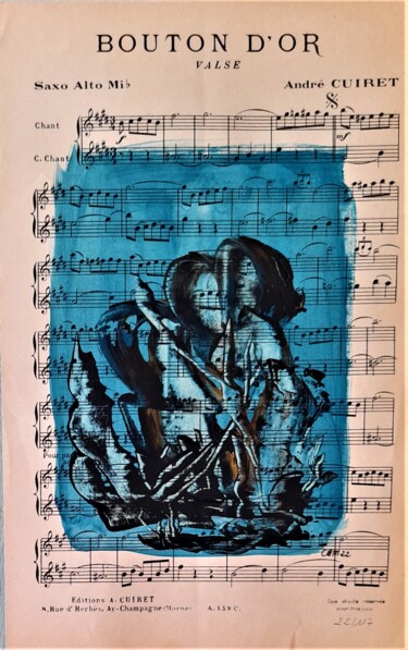 Pittura intitolato "Bouton d'Or - 22/117" da Cbm, Opera d'arte originale, Acrilico