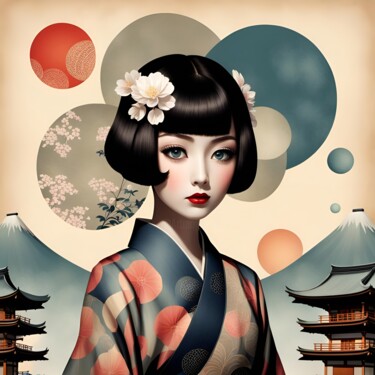 Digital Arts titled "Kimono" by Cbm, Original Artwork, AI generated image