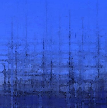 Painting titled "bleu et bleus-4" by Colombe Boucher, Original Artwork