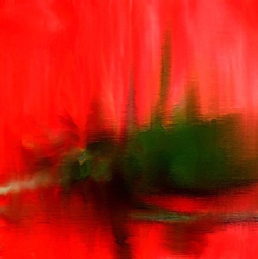 Painting titled "rouge et vert2" by Colombe Boucher, Original Artwork