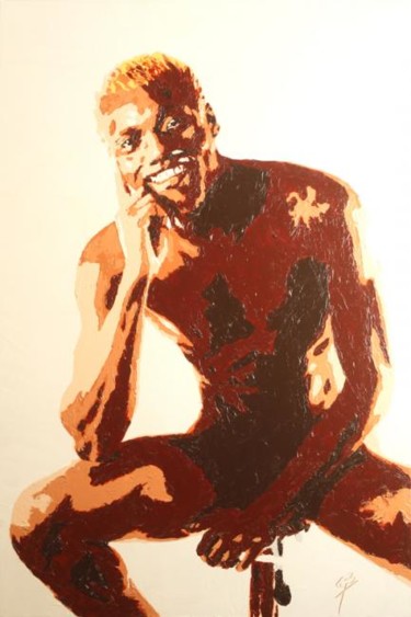 Peinture intitulée "Zakaria #1" par Cyrille Bro, Œuvre d'art originale, Acrylique