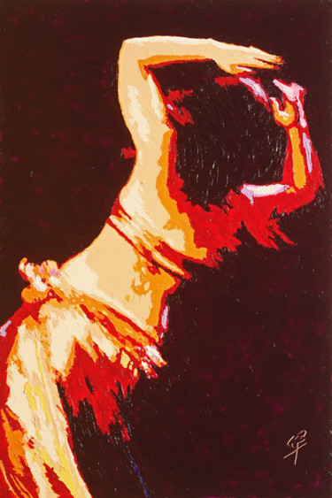 Peinture intitulée "Danseuse (orientale…" par Cyrille Bro, Œuvre d'art originale, Acrylique