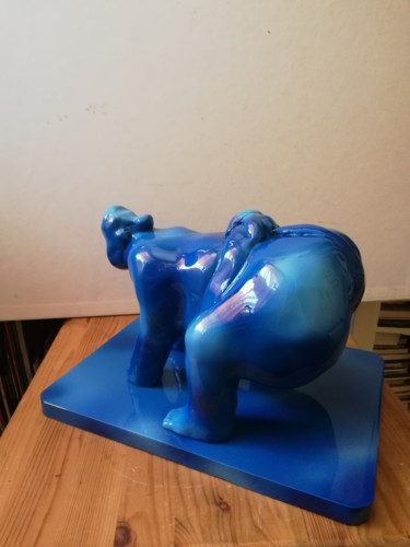 Escultura titulada "sumotori bleu" por Christian Et Anne-Marie Bruley, Obra de arte original, Bronce