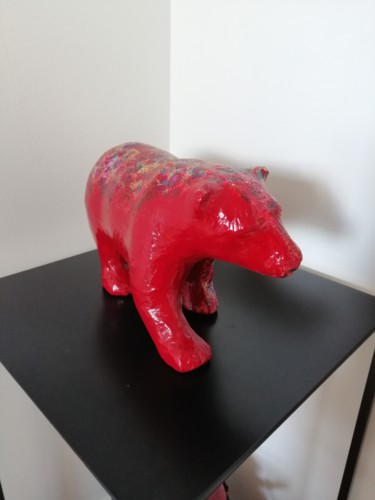 Скульптура под названием "Baloo" - Carole Carpier, Подлинное произведение искусства, картон