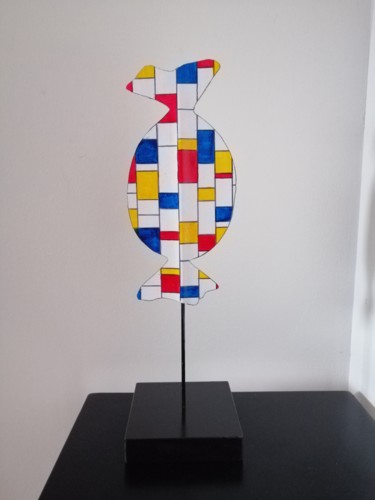 Sculpture titled "Mondrian sweet" by Carole Carpier, Original Artwork, Acrylic
