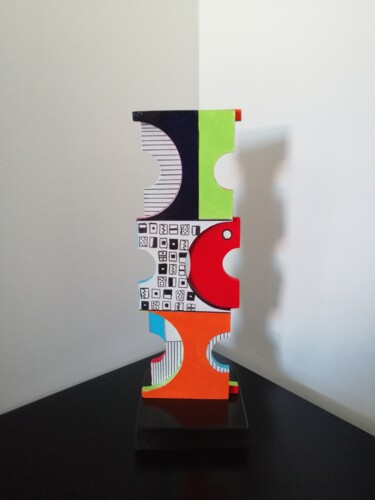 Sculpture intitulée "Retro Allegro" par Carole Carpier, Œuvre d'art originale, Acrylique