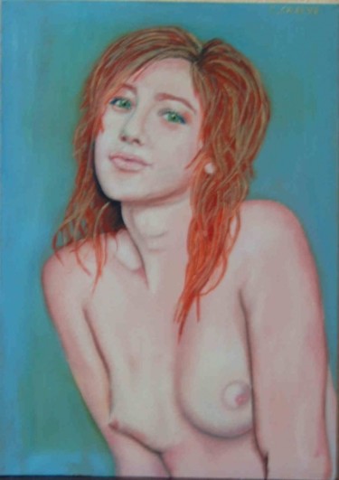 Pintura intitulada "Jeune fille nue" por Christian Craeye, Obras de arte originais