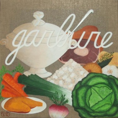 Schilderij getiteld "Garbure" door C Comme Cathy D Comme Domi, Origineel Kunstwerk