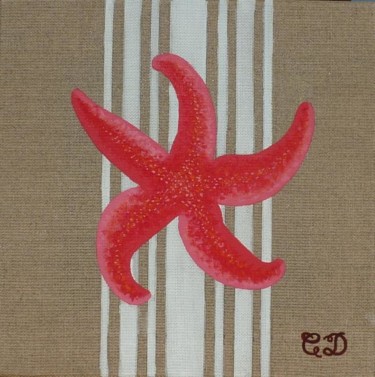 Peinture intitulée "l'étoile de mer" par C Comme Cathy D Comme Domi, Œuvre d'art originale